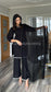 HUSNA - 3 Piece Black Lawn Suit with Pearl Details