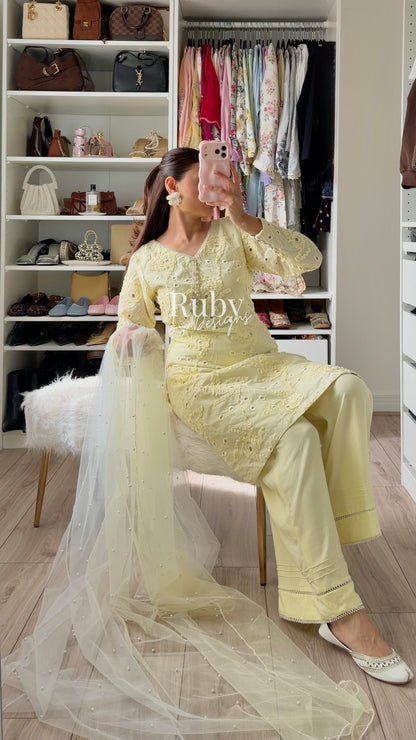 NOOR Soleil - 3 Piece Lawn Suit with Two-Toned Dupatta
