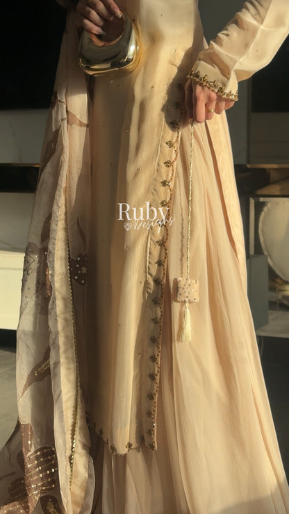 HEER - 3 Piece Silk Suit with Handpainted Dupatta