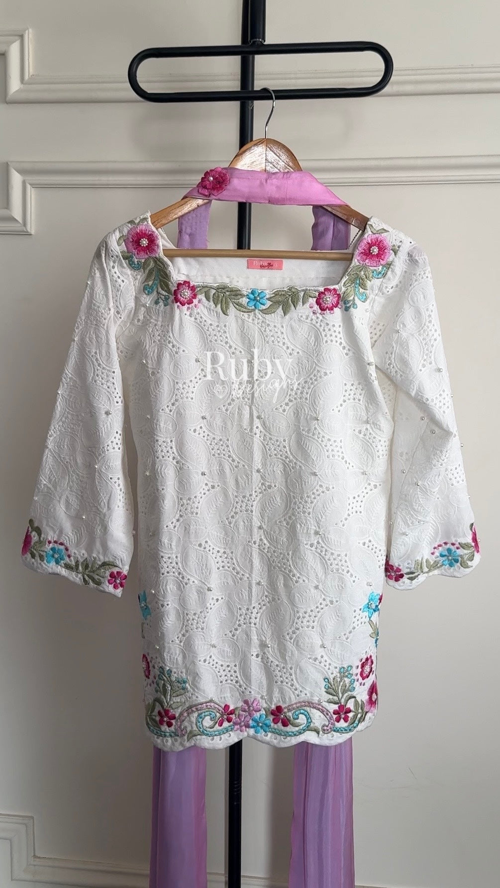 ALIZEH Petal - 3 Piece Chikankari Suit with Ombré Dupatta