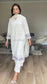 HAFSAH - 3 Piece White Crochet Lace Suit with Chiffon Dupatta