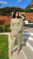 KAYRA Sage - 3 Piece Sage Chiffon Suit with Split Sleeve