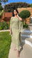 KAYRA Sage - 3 Piece Sage Chiffon Suit with Split Sleeve