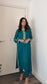 SARA Sea Green/Teal - 3 Piece Chiffon Suit with Pockets and Handwork