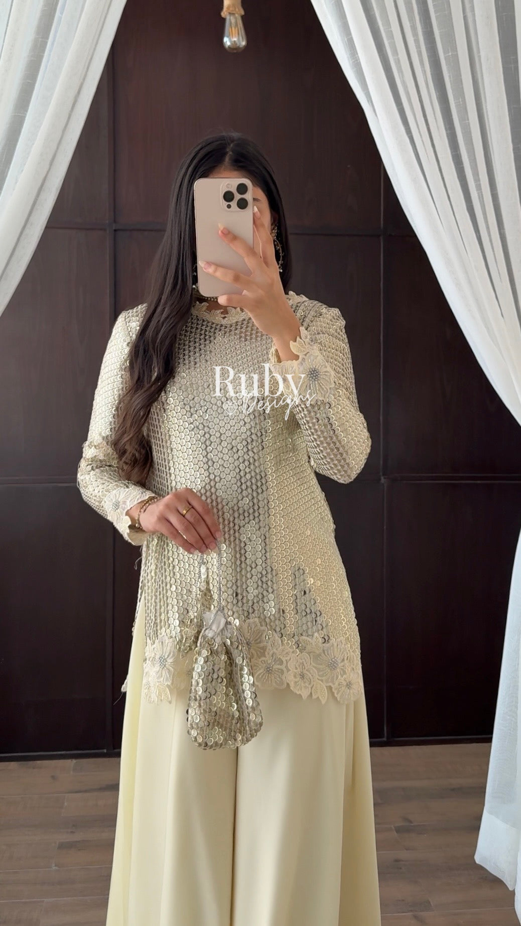 ALARA Pearl - 3 Piece Silk Suit with Optional Potli Bag