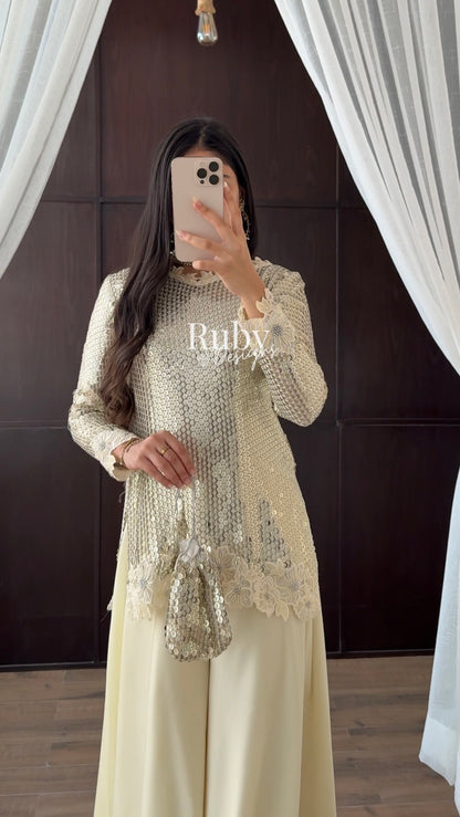 ALARA Pearl - 3 Piece Silk Suit with Optional Potli Bag