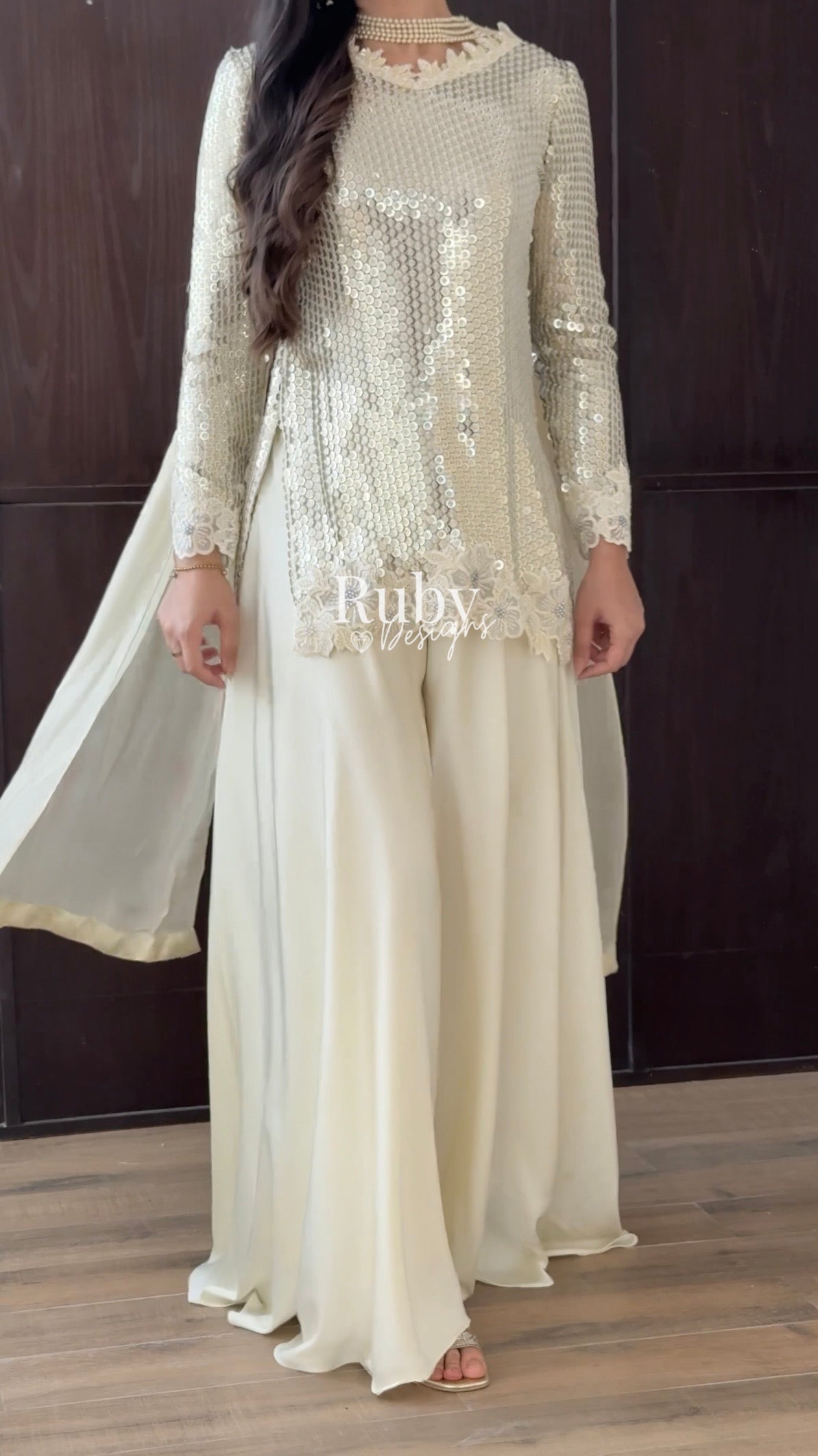 ALARA Pearl - 3 Piece Silk Suit with Optional Potli Bag