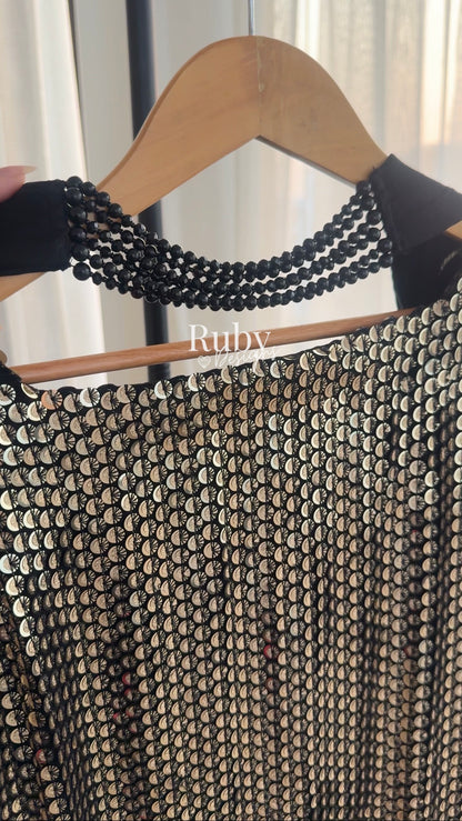 ALARA Noir - 3 Piece Silk Suit with Optional Potli Bag