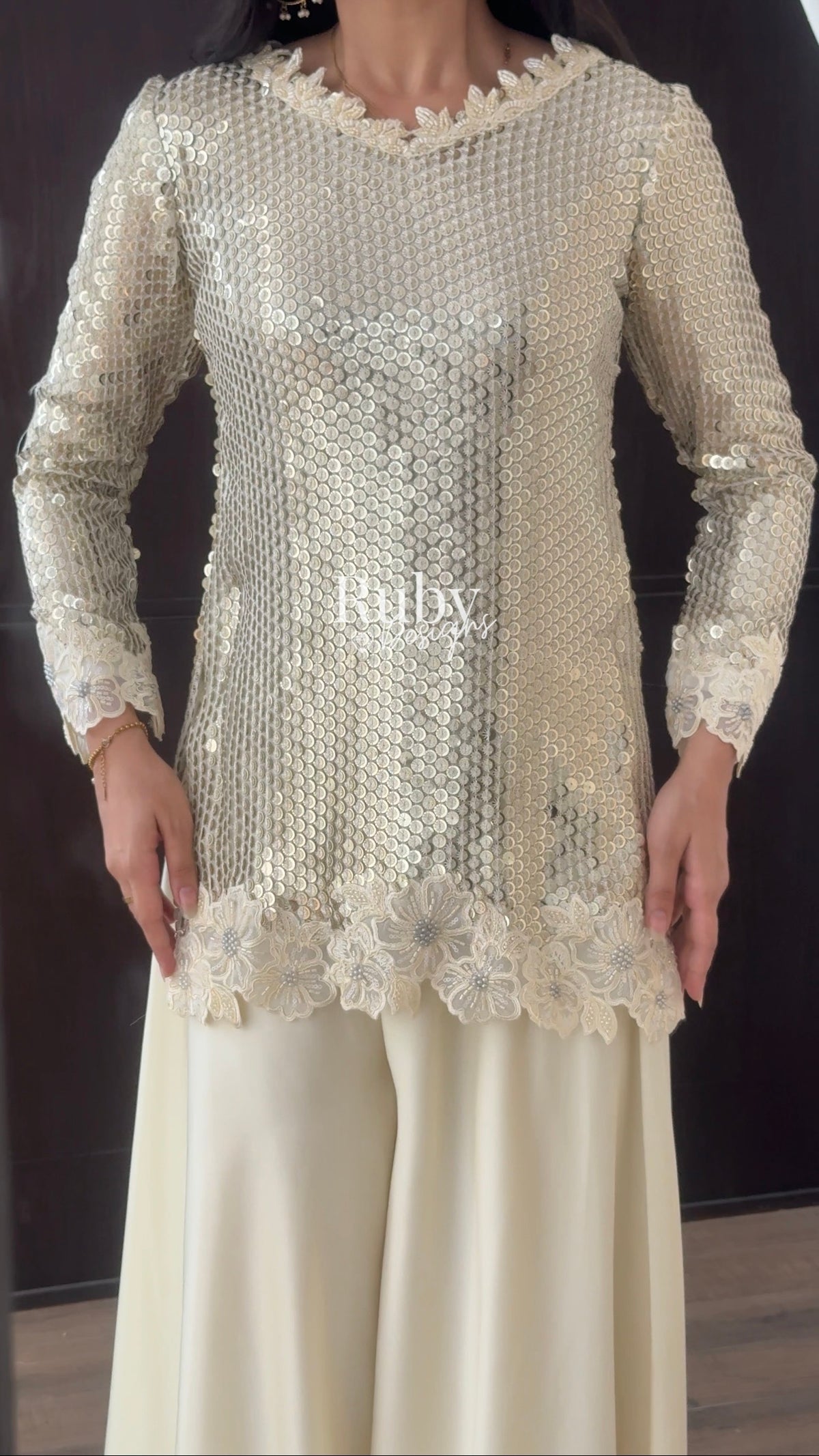 ALARA Pearl - 3 Piece Silk Suit with Optional Potli Bag