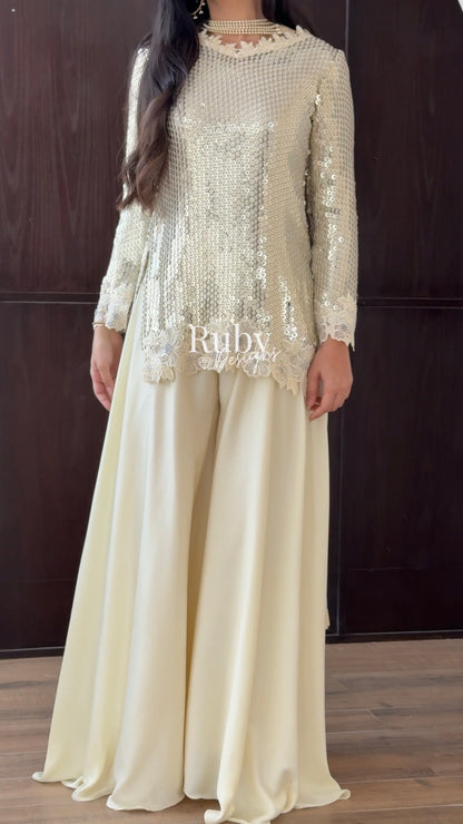 ALARA Pearl - 3 Piece Silk Suit with Optional Potli Bag