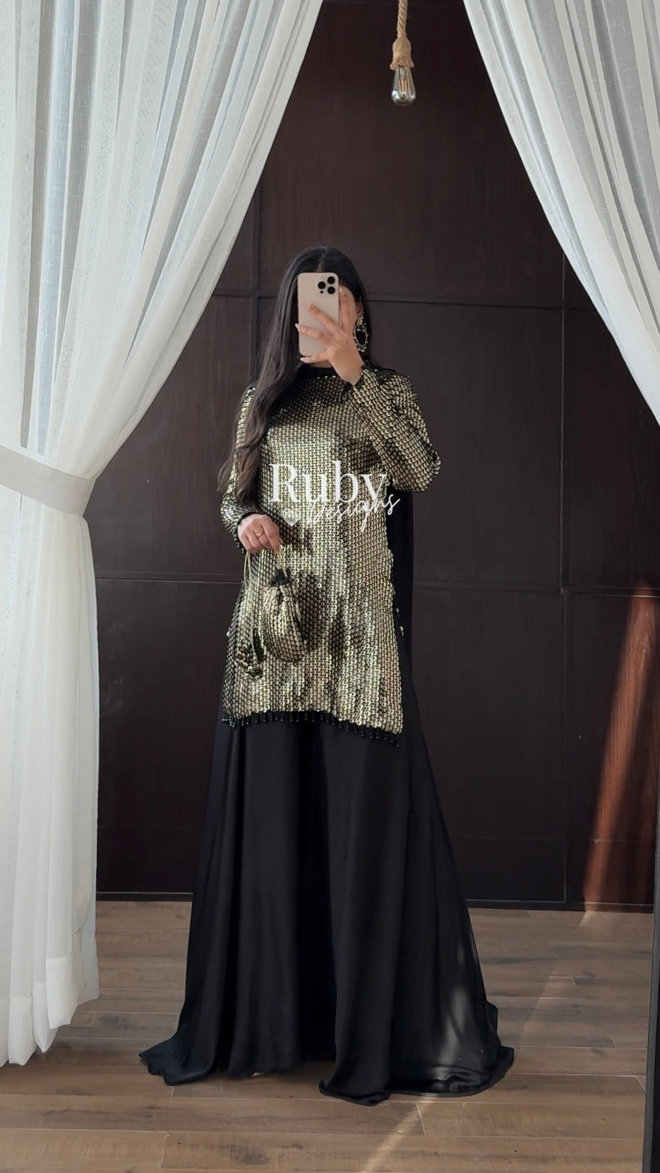 ALARA Noir - 3 Piece Silk Suit with Optional Potli Bag