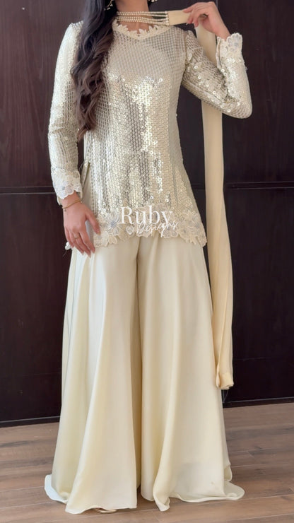 ALARA Pearl - 3 Piece Silk Suit with Optional Potli Bag