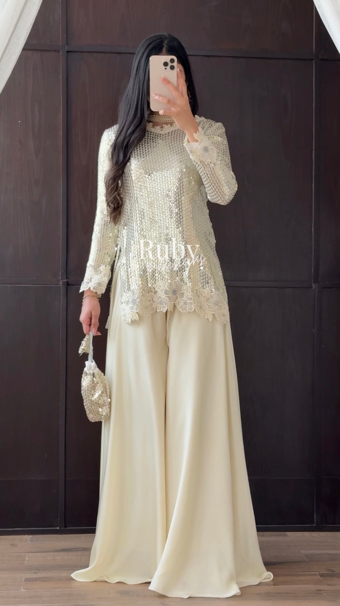 ALARA Pearl - 3 Piece Silk Suit with Optional Potli Bag