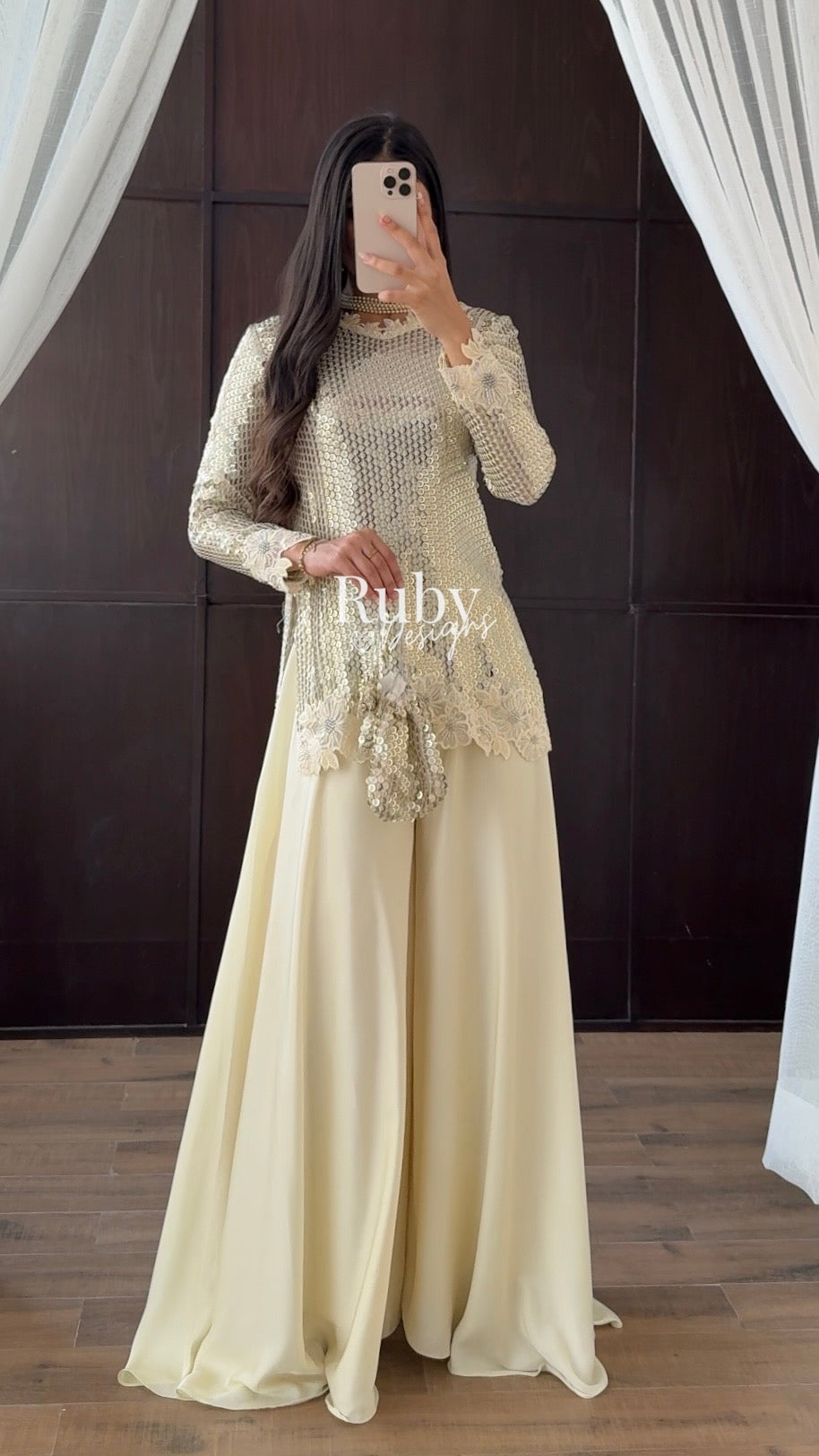 ALARA Pearl - 3 Piece Silk Suit with Optional Potli Bag