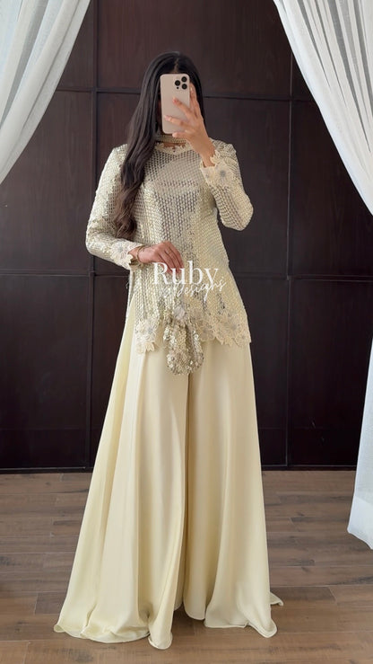 ALARA Pearl - 3 Piece Silk Suit with Optional Potli Bag