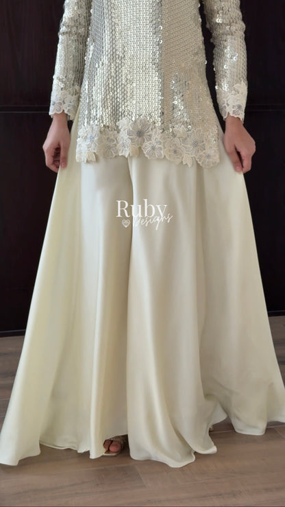ALARA Pearl - 3 Piece Silk Suit with Optional Potli Bag