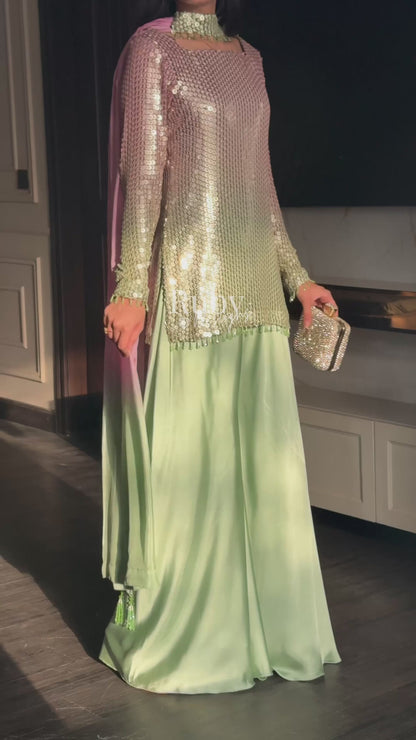 ALARA Haze - 3 Piece Silk Suit with Choker Dupatta