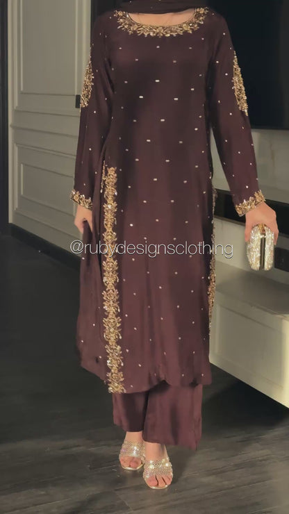 AMANI - 3 Piece Luxury Silk Suit with Handwork
