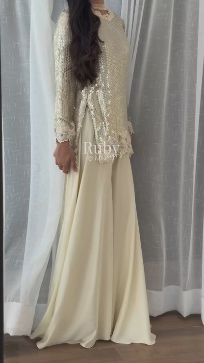 ALARA Pearl - 3 Piece Silk Suit with Optional Potli Bag