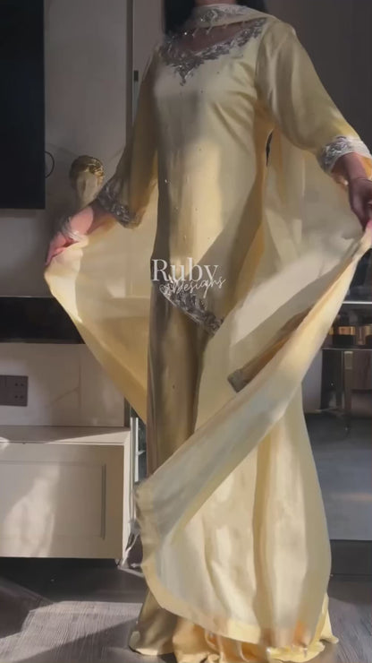 PRE-ORDER (6-8 week estimated dispatch): RANI Butter - 4 Piece Luxury Silk Suit with Matching Bag