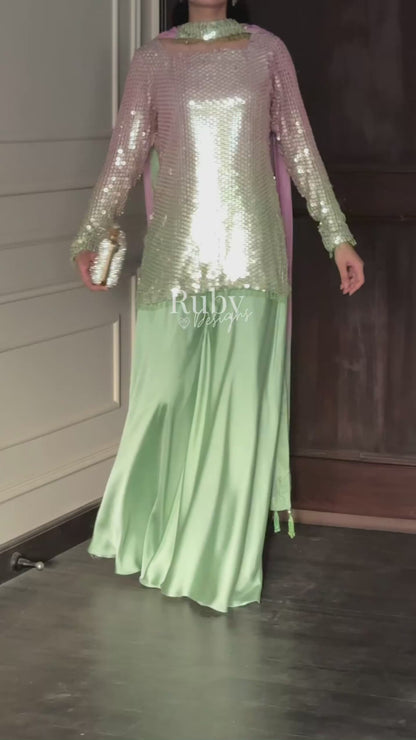 ALARA Haze - 3 Piece Silk Suit with Choker Dupatta