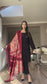 ZOYA - 3 Piece Black Marina Suit with Heavily Embroidered Shawl