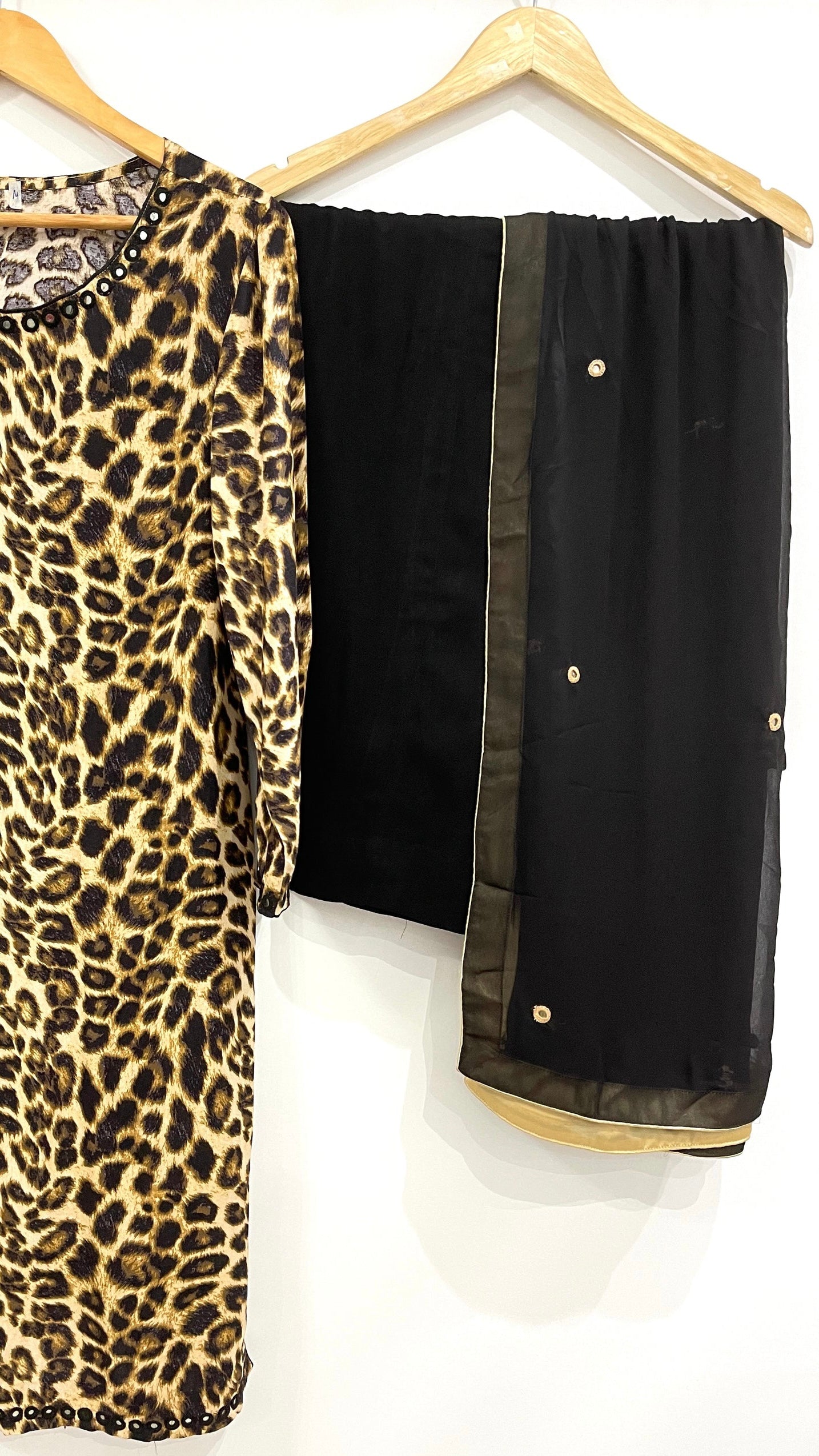 3 Piece Linen Leopard Print Suit with Mirror Details (6889504342200)