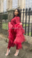 LAYLA Red - 3 Piece Raw Silk Suit with Ruffle Dupatta