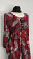 3 Piece Linen Red and White Floral Print Dress