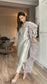 LAYLA Grey - 3 Piece Raw Silk Suit with Ruffle Dupatta