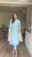 KARA - 3 Piece Baby Blue Cotton Silk Suit with Three Toned Chiffon Dupatta
