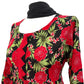 3 Piece Red Linen Floral Print Dress