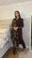 HANA Brown - 3 Piece Linen Suit with ORGANZA Dupatta
