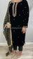 SAMINA - 3 Piece Black Velvet Suit with Jamawar Chiffon Dupatta