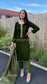 AMARA - 3 Piece Dark Green Velvet Suit with Organza Dupatta