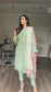 LAYYA - 3 Piece Light Green Cotton Silk Suit with Three Toned Chiffon Dupatta