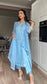 AMUL - Sky Blue 3 Piece Chiffon Suit with Hand Embellished Neckline
