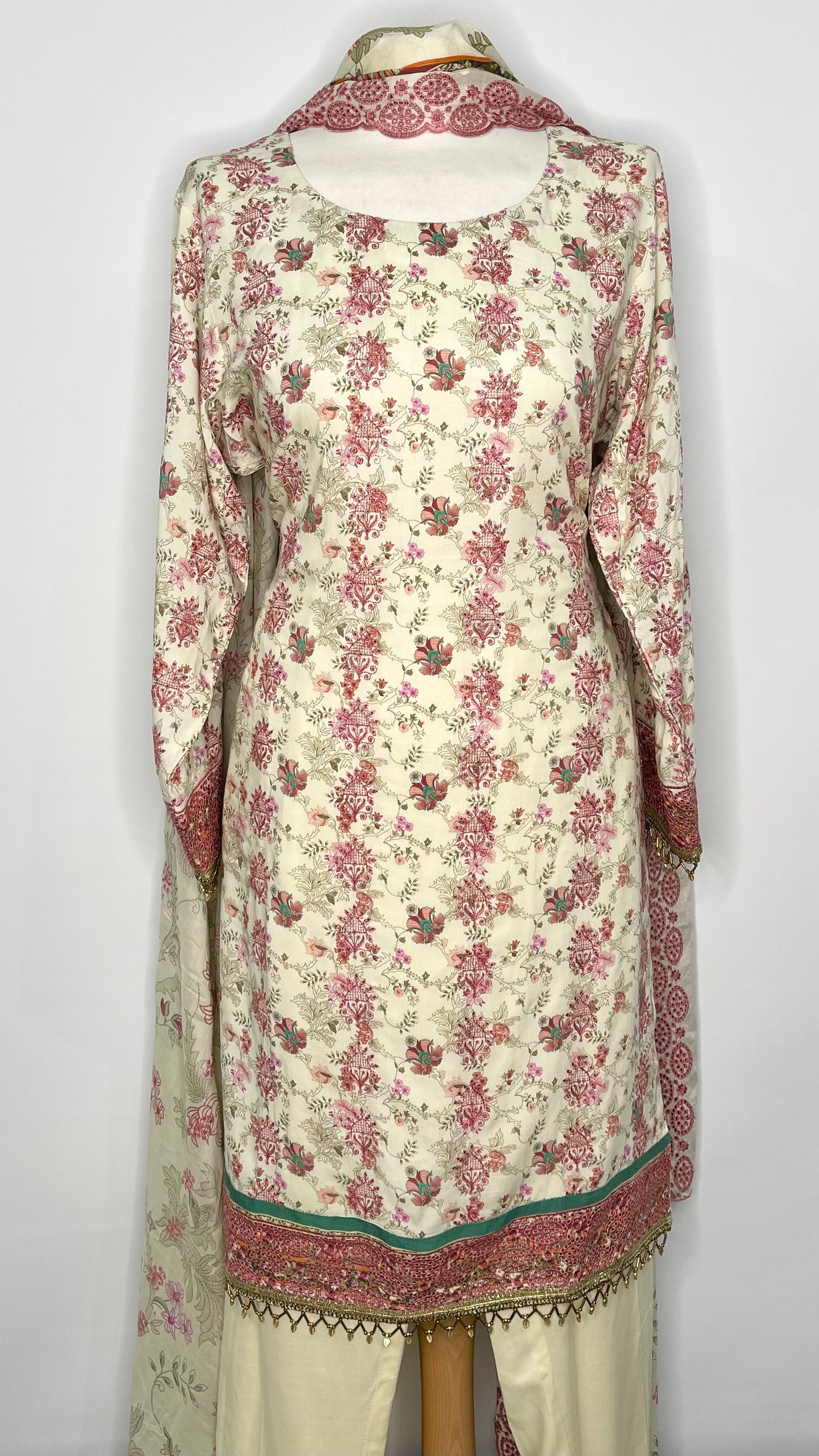 Original Kesarin by Riaz Arts Pink Floral Stitched Digital Viscose and Embroidered Suit