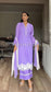 ELIZA - 3 Piece Purple Chikankari Suit with Ombré Dupatta