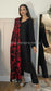 ZEENAT - 3 Piece Black Linen Suit with Heavily Embroidered Shawl