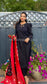 MAHNOOR - 3 Piece Black Swiss Lawn Suit with Chunri Dupatta