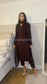 HANA Brown - 3 Piece Linen Suit with CHIFFON Dupatta