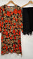 3 Piece Orange Linen Floral Print Dress