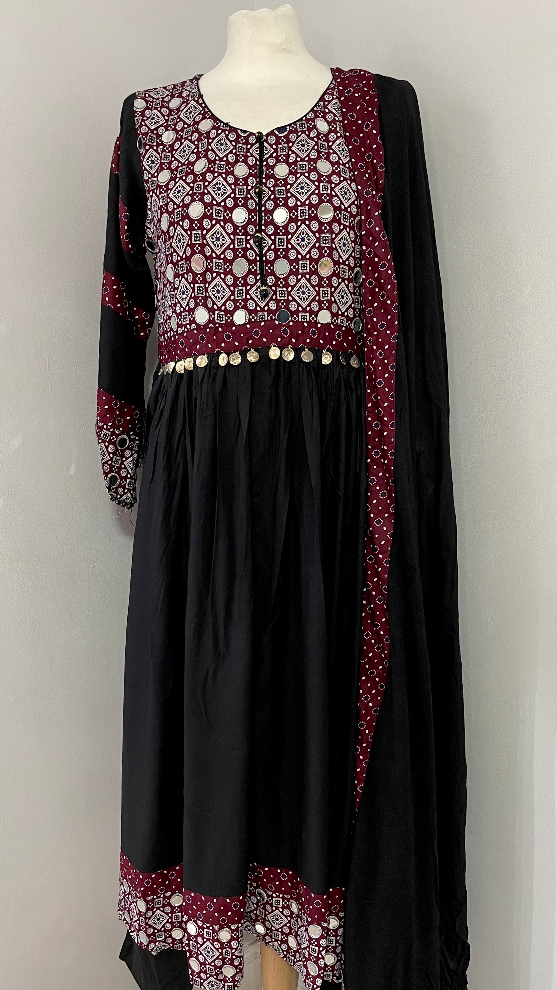 Ajrak on sale frock design