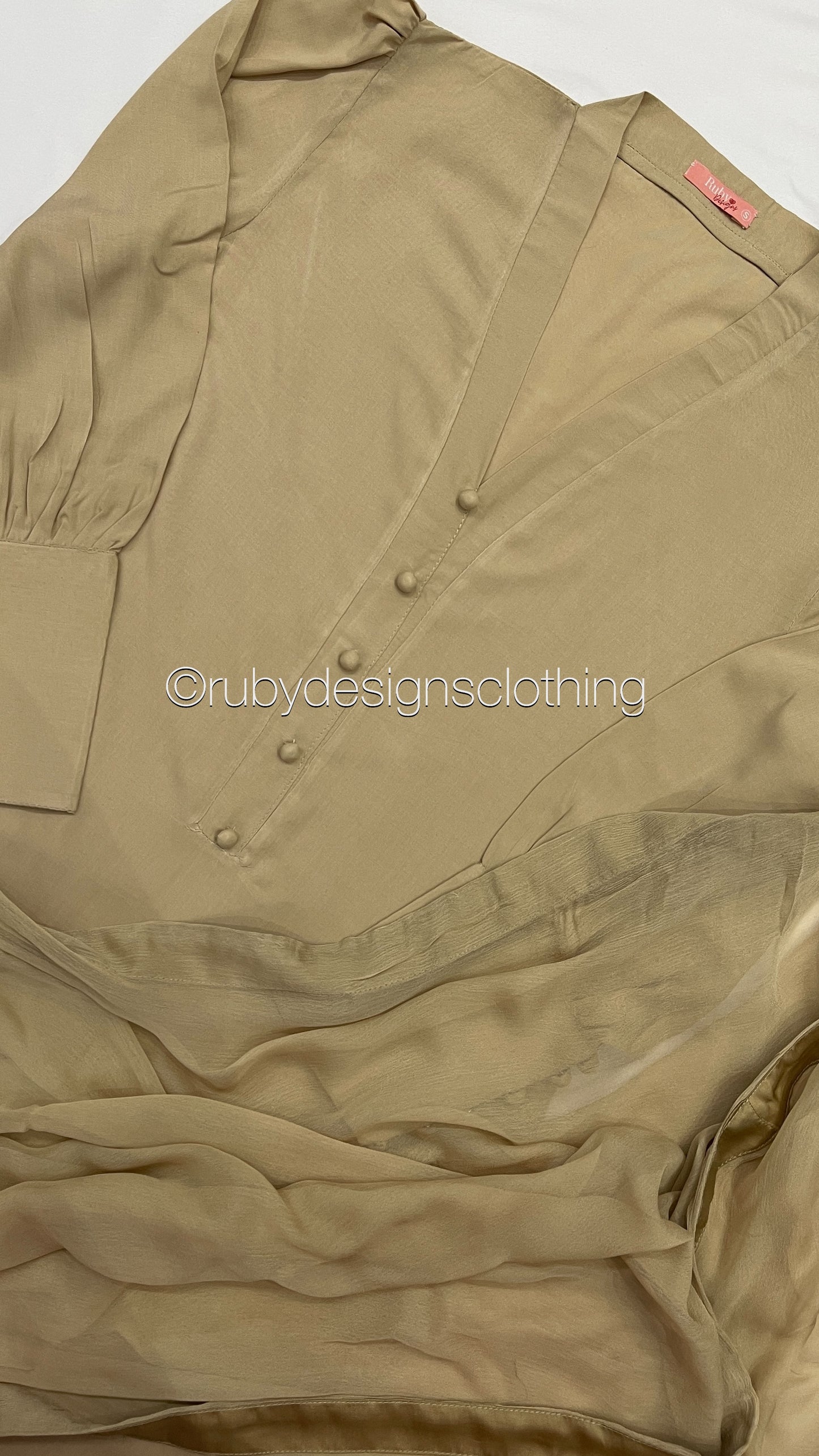 HANA Beige - 3 Piece Linen Suit with CHIFFON Dupatta