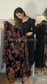 MARYAM Black - 3 Piece Black Suit with Velvet Palachi Shawl