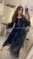 SAADIA - 3 Piece Black Velvet Suit with Organza Dupatta