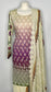 Original Kesarin by Riaz Arts Cream and Purple Stitched Digital Viscose and Embroidered Suit