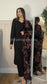 MARYAM Black - 3 Piece Black Suit with Velvet Palachi Shawl